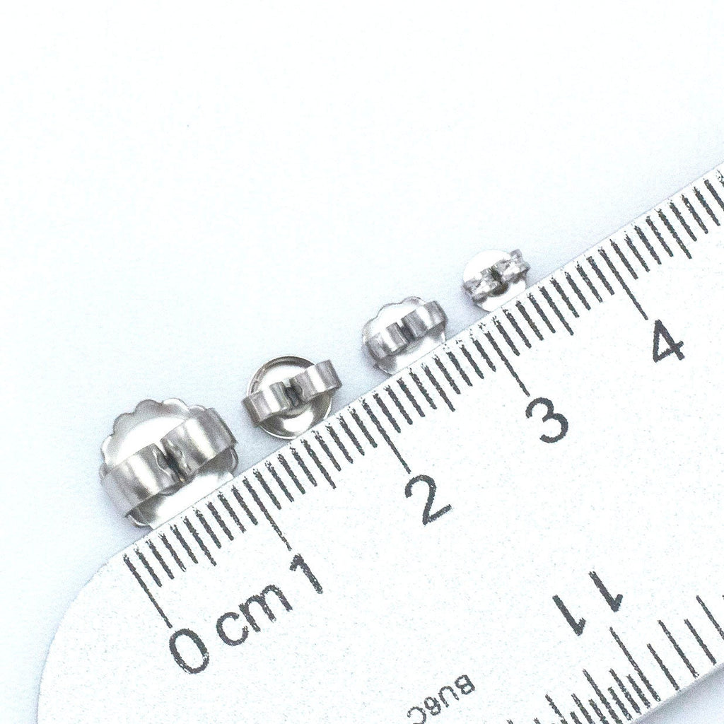 20 Pairs Hypoallergenic Surgical Steel Ear Nuts, Backs, Clutches - Small, Medium or Large - Natural Silver, Gold Plate, Silver Plate