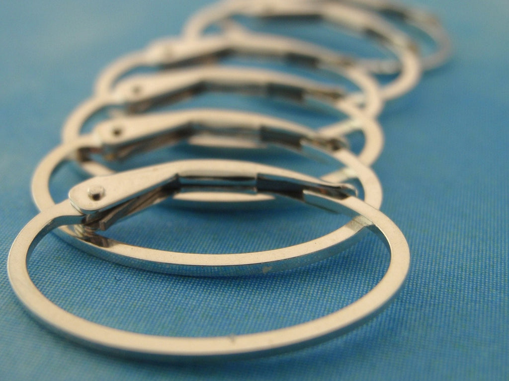 1 Pair Oval Leverback Ear Wires - Interchangeable in Sterling Silver or 14kt Gold Filled