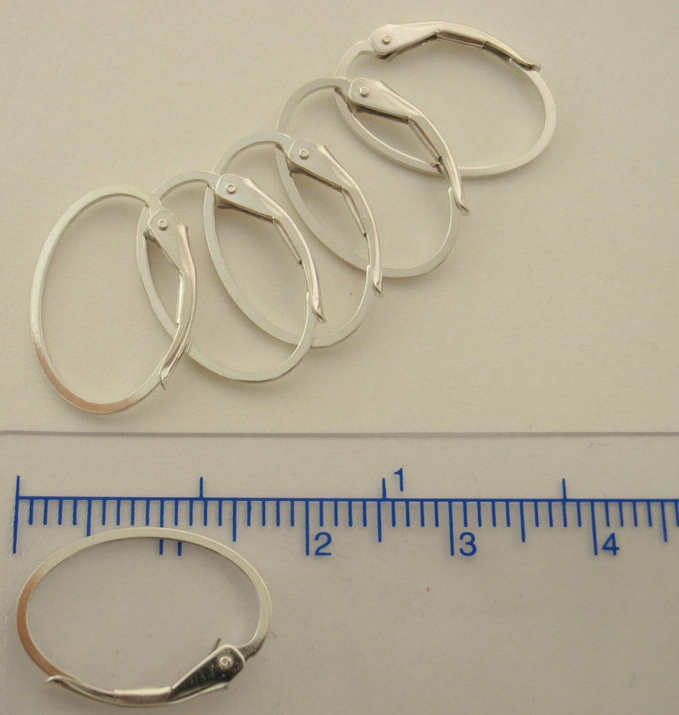 1 Pair Oval Leverback Ear Wires - Interchangeable in Sterling Silver or 14kt Gold Filled