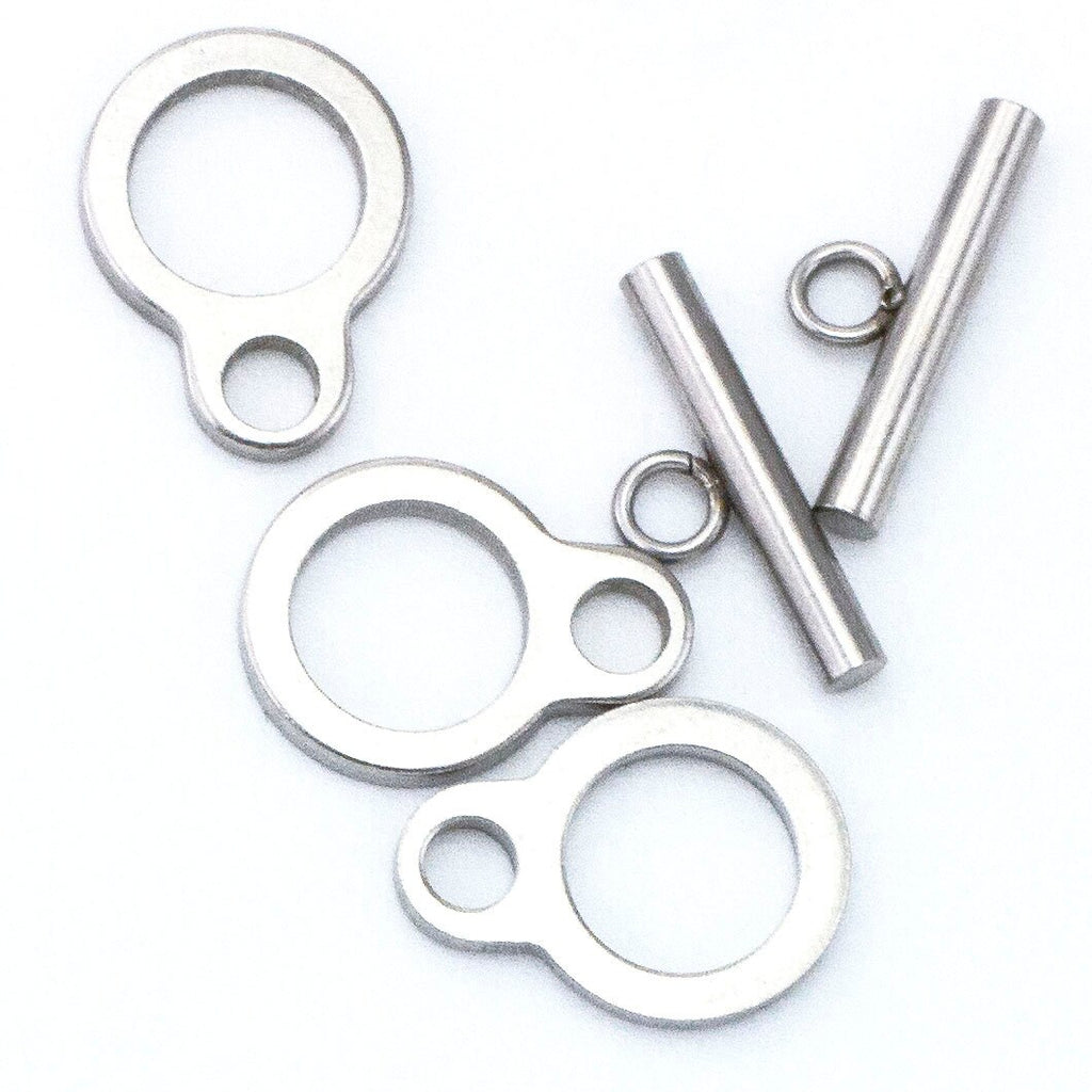 1 Flat Stainless Steel Toggle Clasp - 19mm