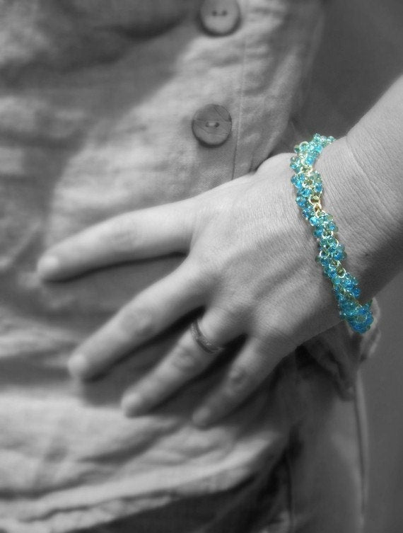 Hot Pink Lined Aqua Miyuki Drop Beads