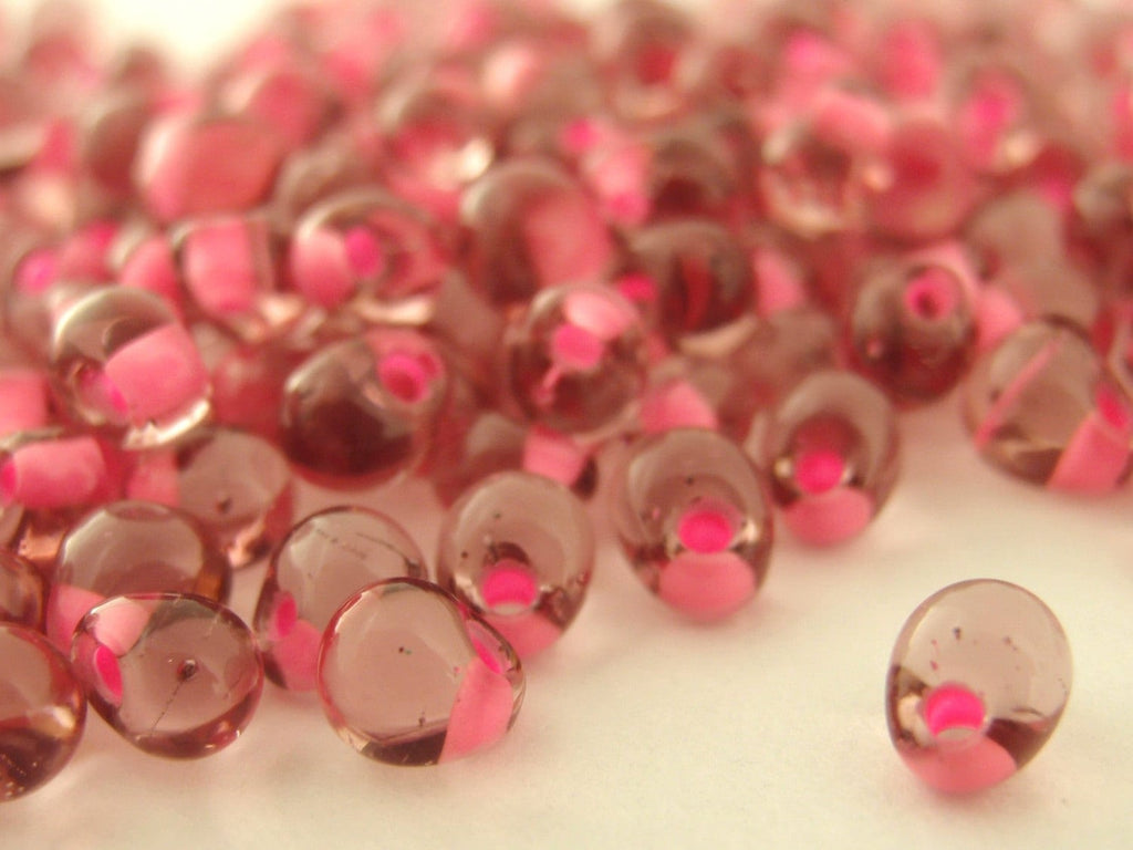 Pink Lined Smoky Amethyst Fringe Beads - 3mm X 4mm