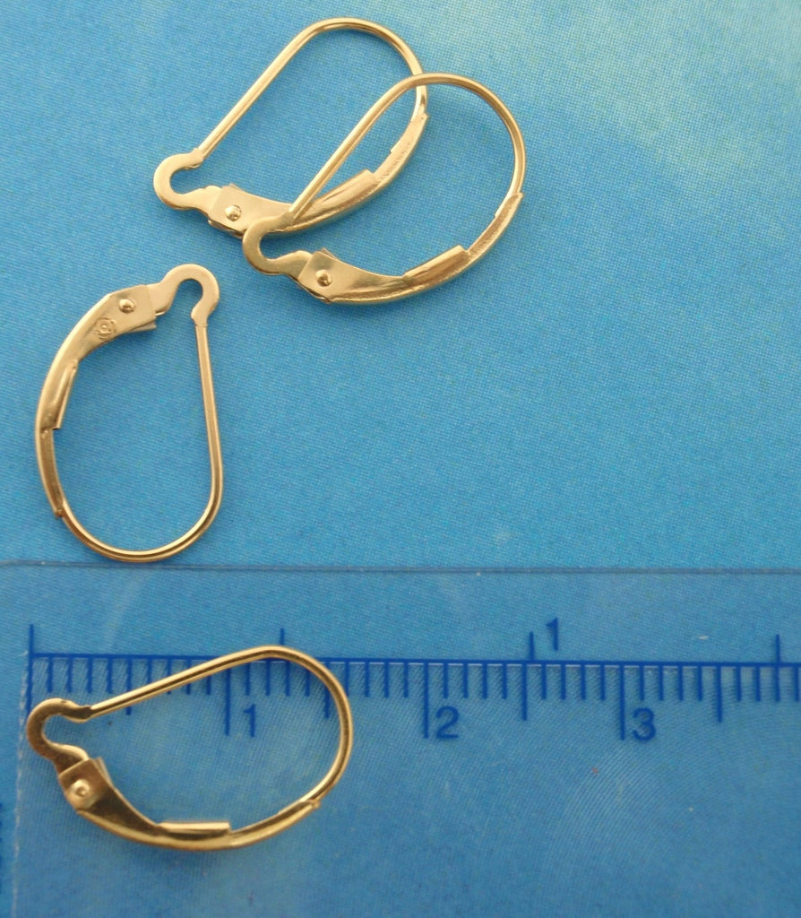 1 Pair 14kt Gold Filled Leverback Ear Wires - Interchangeable