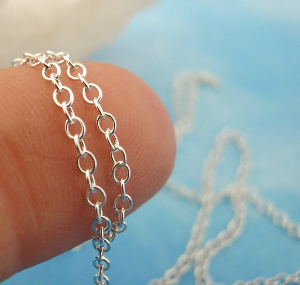 Any Length Necklace Argentium Sterling Silver Medium Cable Chain - 1.7mm