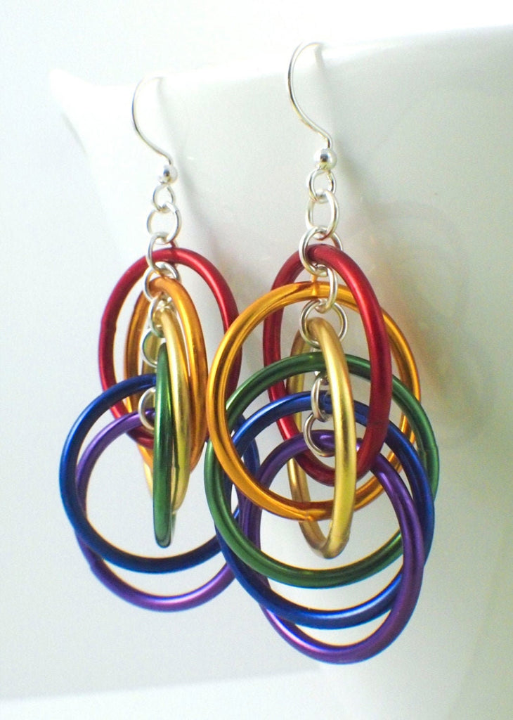 Rainbow Spiral Hoops Earrings Kit - Colorful, Easy and Perfect for the Beginner - Makes 3 Pairs