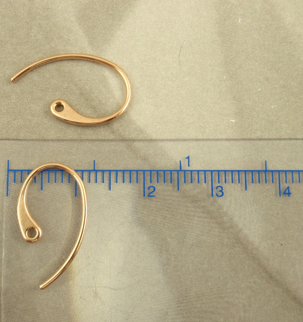 5 Pairs of Solid Bronze or Copper Stunning Ear Wires - 20 gauge - 18mm X 10mm - Made in the USA
