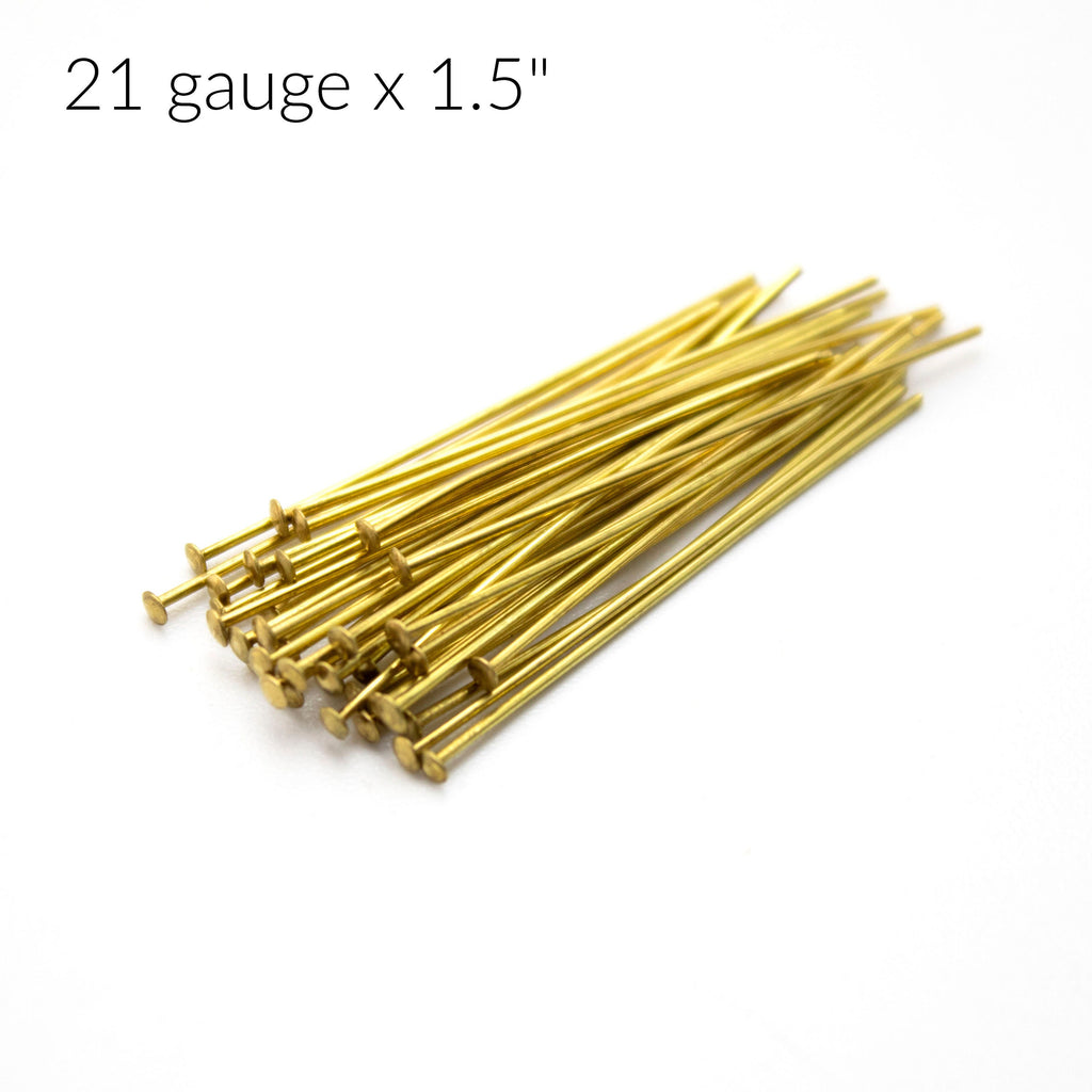 100 Yellow Brass Flat Head Pins - 20, 21, or 24 gauge - These are the Best