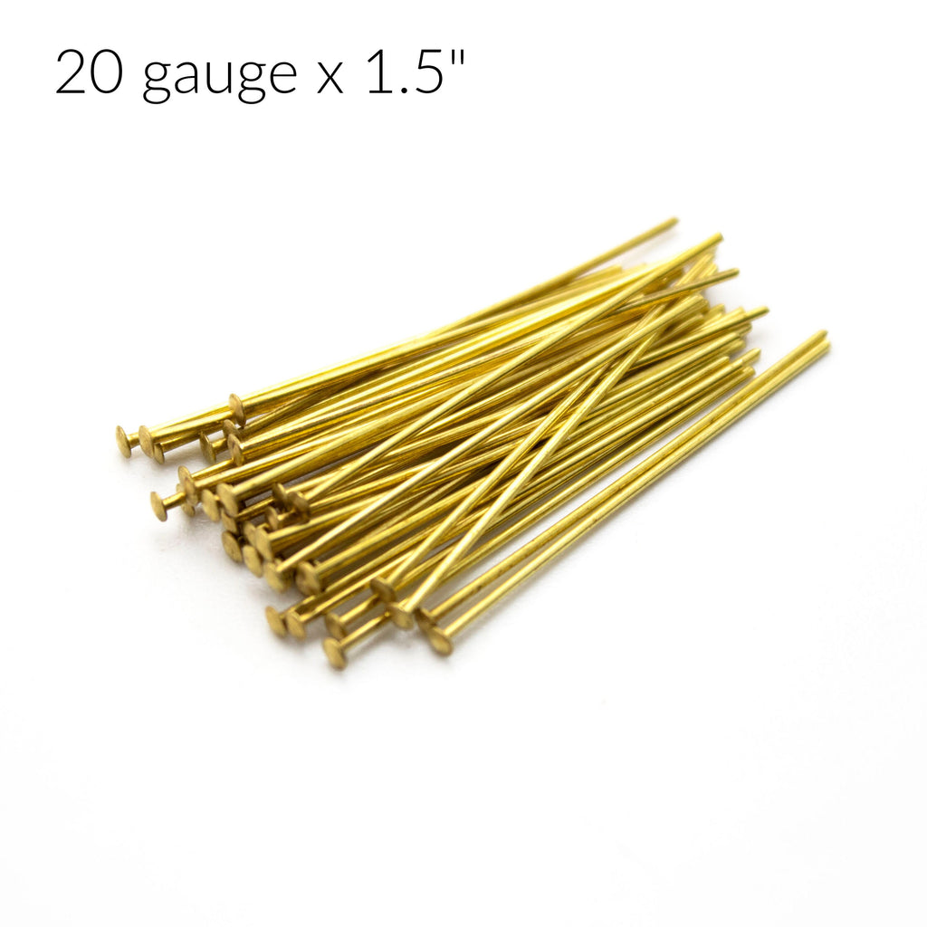 100 Yellow Brass Flat Head Pins - 20, 21, or 24 gauge - These are the Best