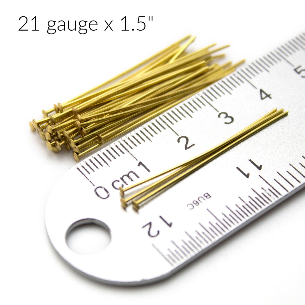 100 Yellow Brass Flat Head Pins - 20, 21, or 24 gauge - These are the Best