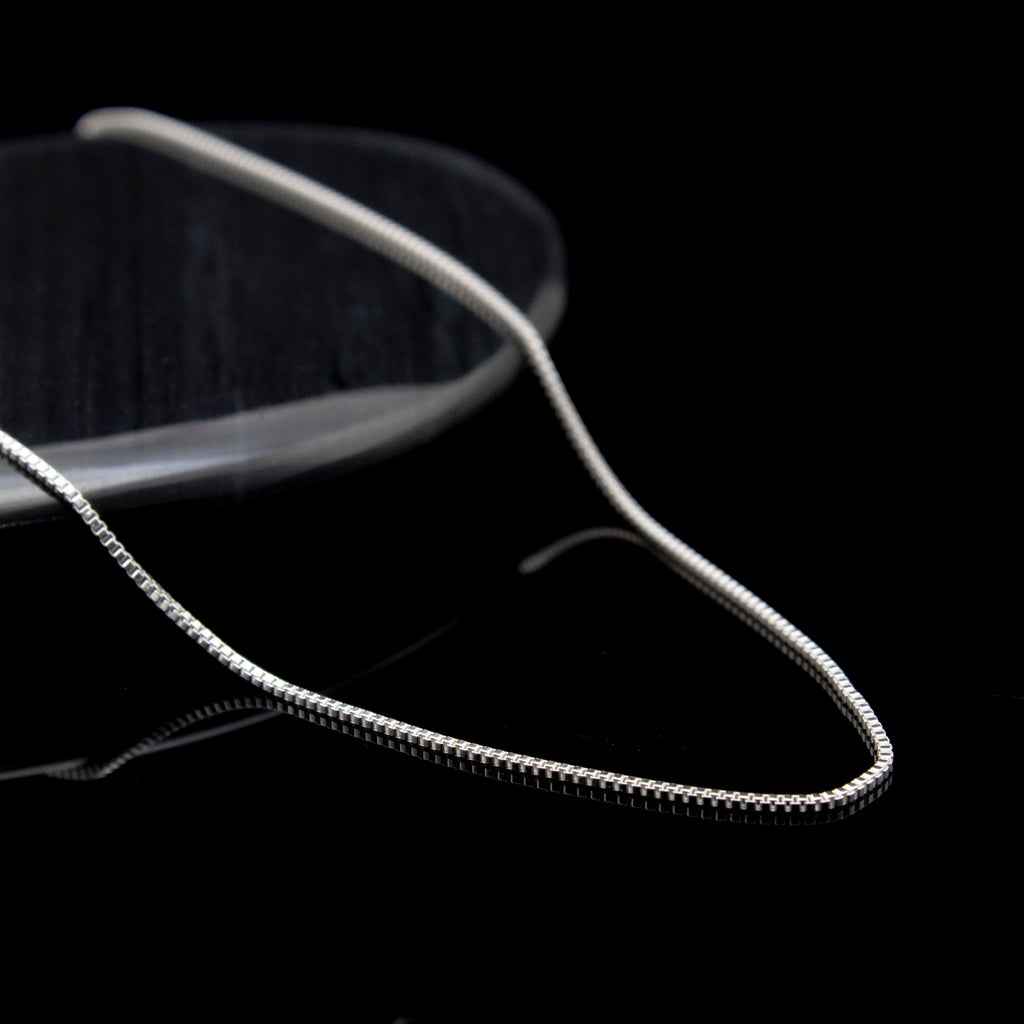 Sterling Silver Square Venetian Box Chain 2.5mm, 1.0mm, 0.6mm - Finished or By The Foot