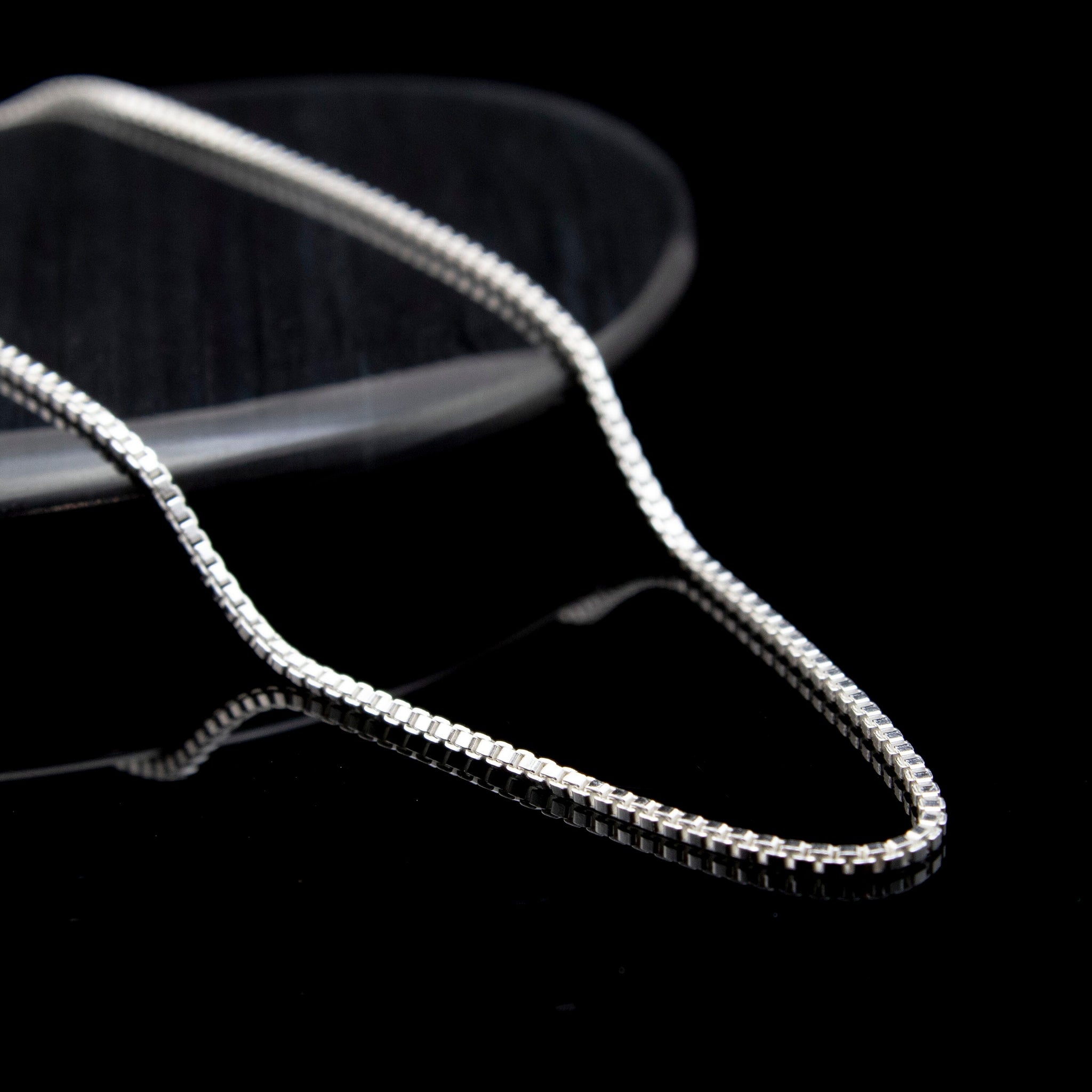 Sterling Silver Square Venetian Box Chain 2.5mm, 1.0mm or 0.6mm