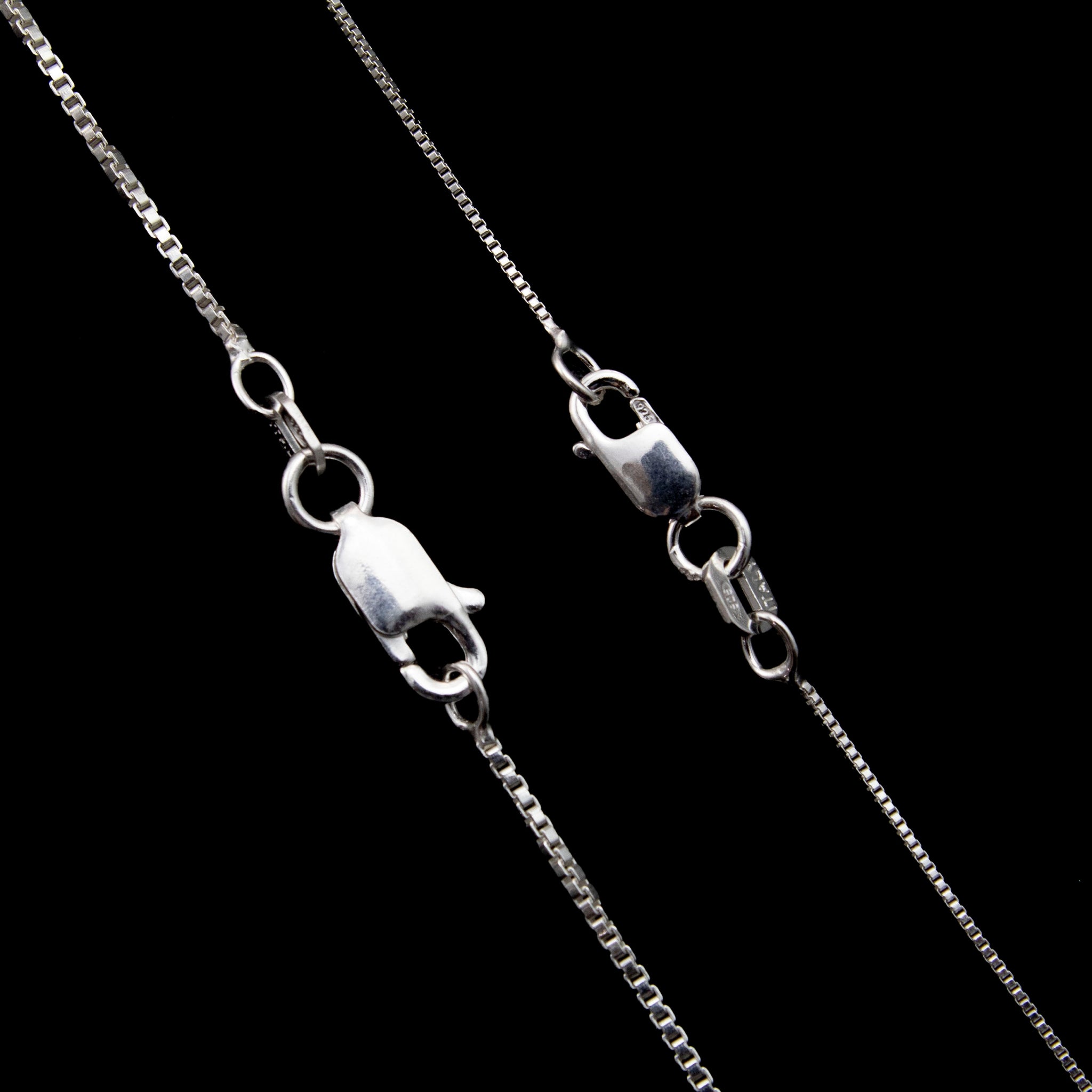 Sterling Silver Square Venetian Box Chain 2.5mm, 1.0mm or 0.6mm