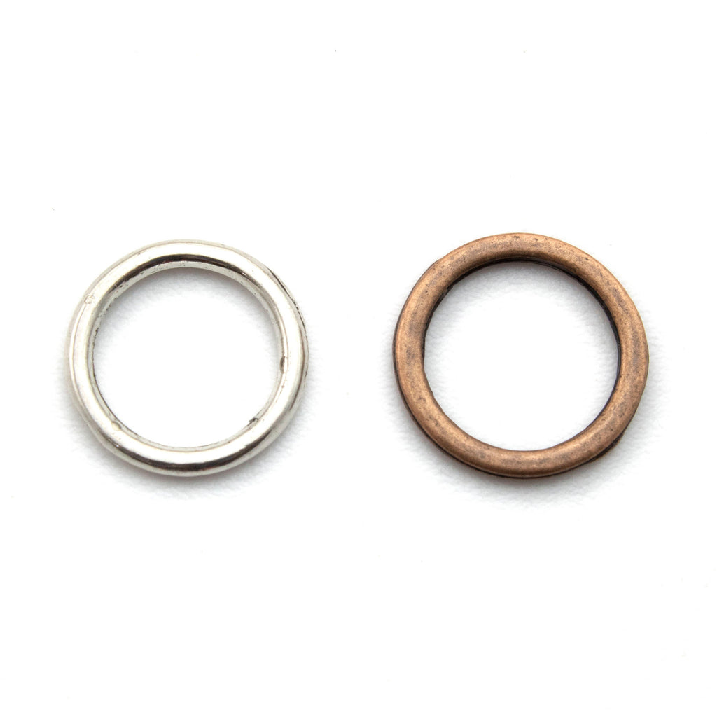 50 - 14 gauge 14mm OD Soldered Closed Jump Rings - Silver Plate or Antique Copper - Best Commercially Made - 100% Guarantee