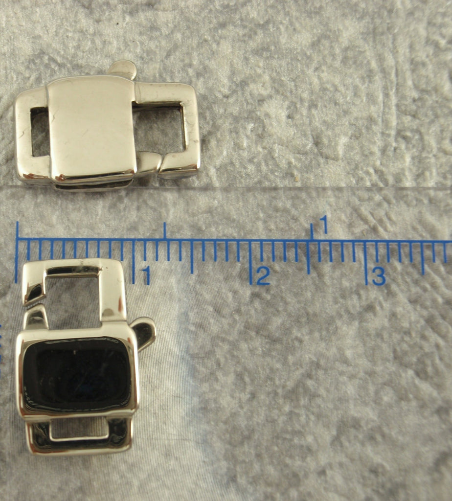 1 Stainless Steel Lobster Clasp - Unique Square Style - Sturdy and Shiny - Large 17mm X 11mm - 100% Guarantee