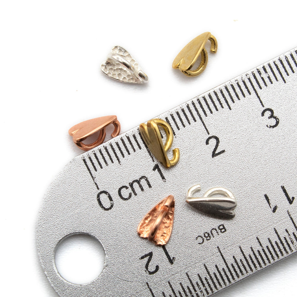 Heart Bails with Hidden Hook 2 - 8mm x 5.5mm - Brass or Sterling Silver - 100% Guarantee