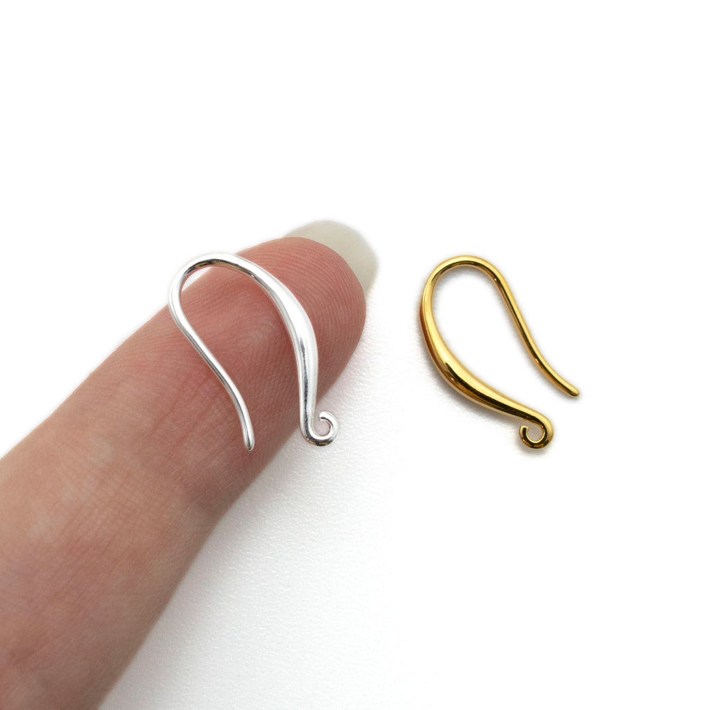 Harp Ear Wires in Silver and Gold Plate