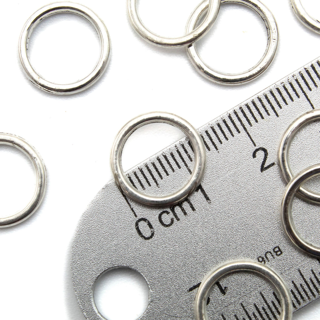 50 - 14 gauge 14mm OD Soldered Closed Jump Rings - Silver Plate or Antique Copper - Best Commercially Made - 100% Guarantee