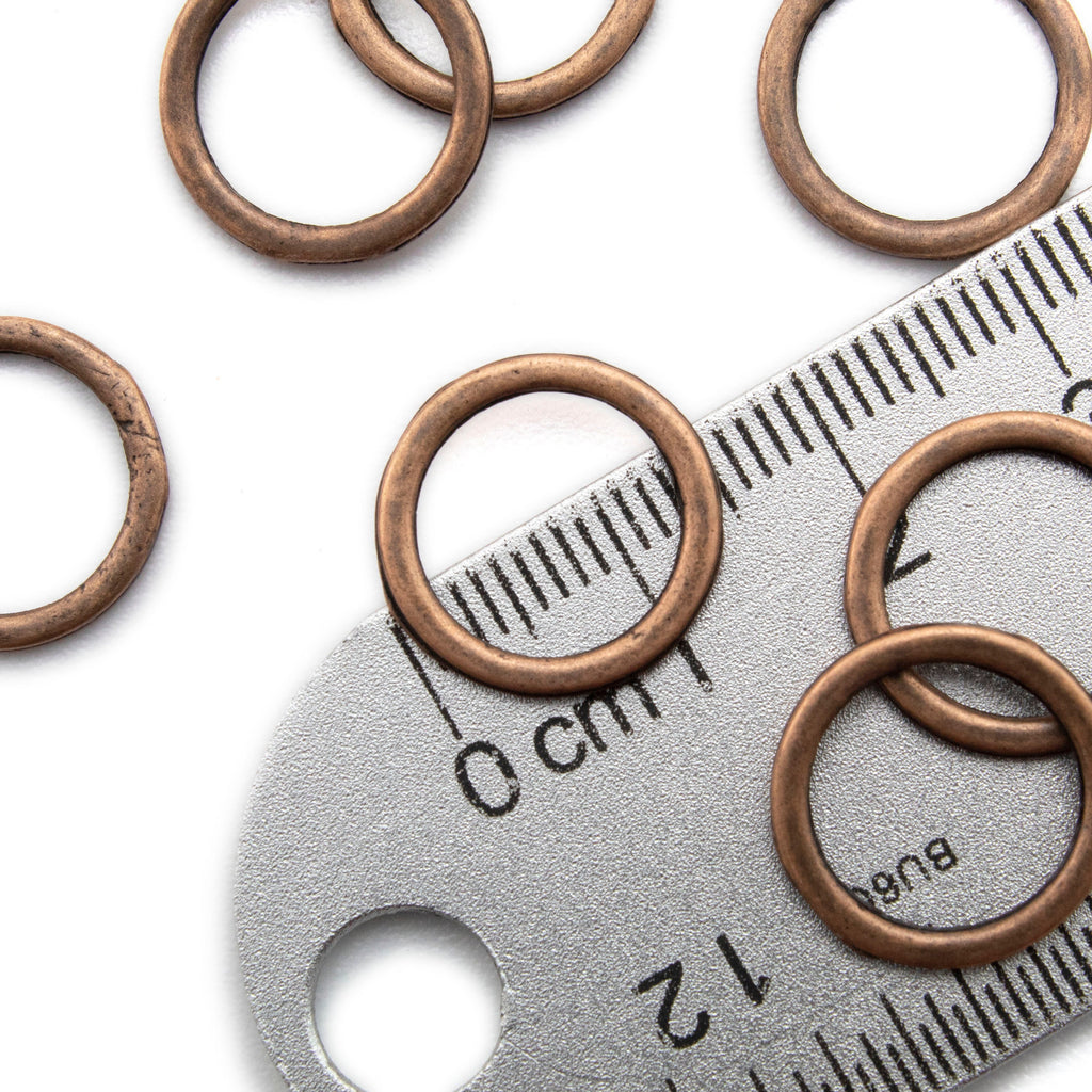 50 - 14 gauge 14mm OD Soldered Closed Jump Rings - Silver Plate or Antique Copper - Best Commercially Made - 100% Guarantee