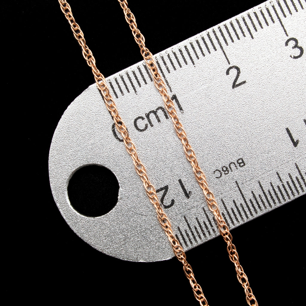 14kt Rose Gold Filled Chain Double Rope 1.4mm - Finished Necklace or By the Foot - Made in the USA