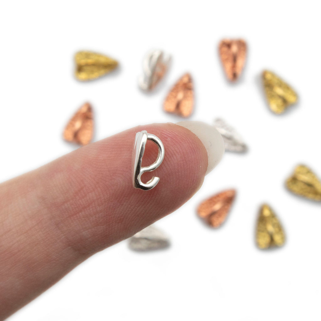 Heart Bails with Hidden Hook 2 - 8mm x 5.5mm - Brass or Sterling Silver - 100% Guarantee