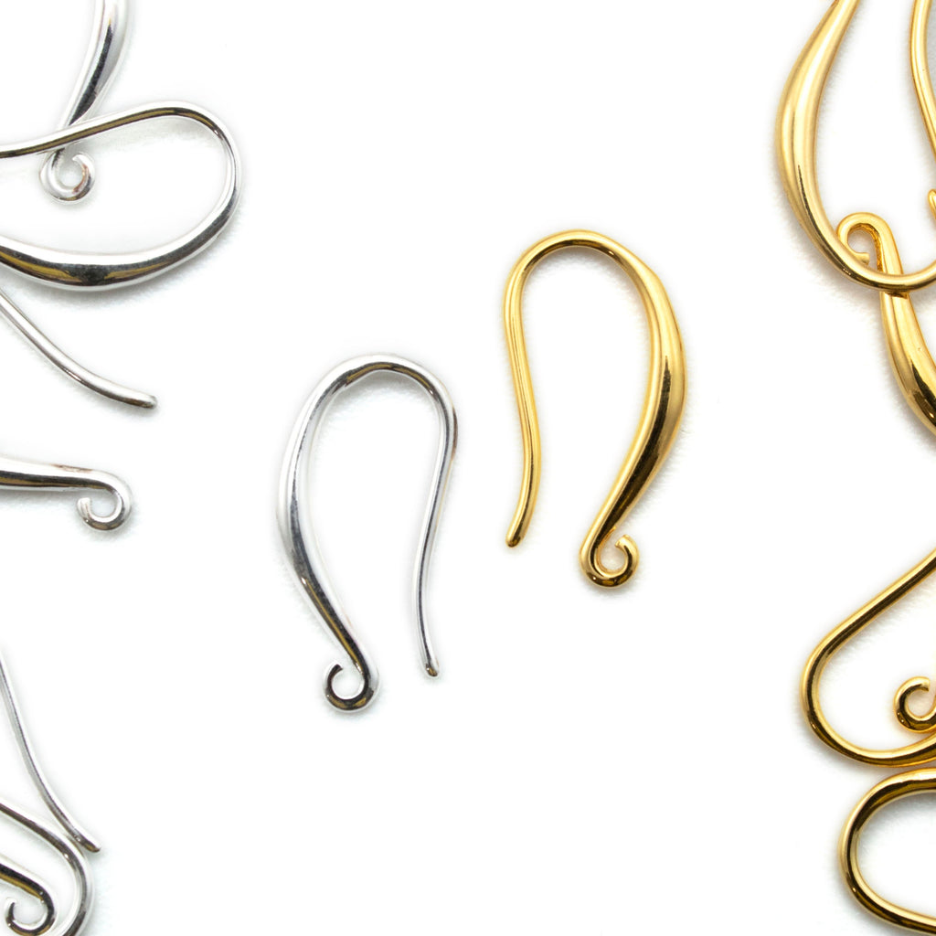 Harp Ear Wires in Silver and Gold Plate
