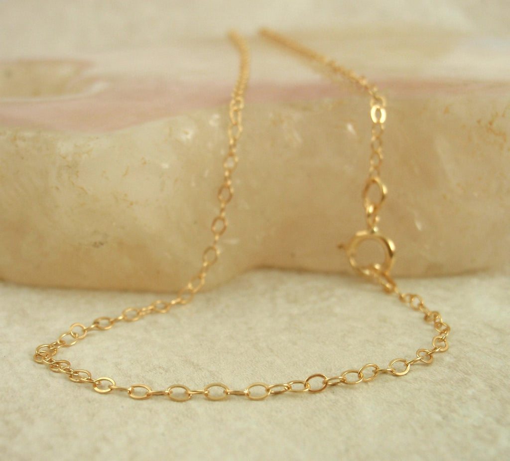 1.4mm 14kt Gold Filled Fine Flat Cable Chain - By the Foot or Finished Chain Made in the USA