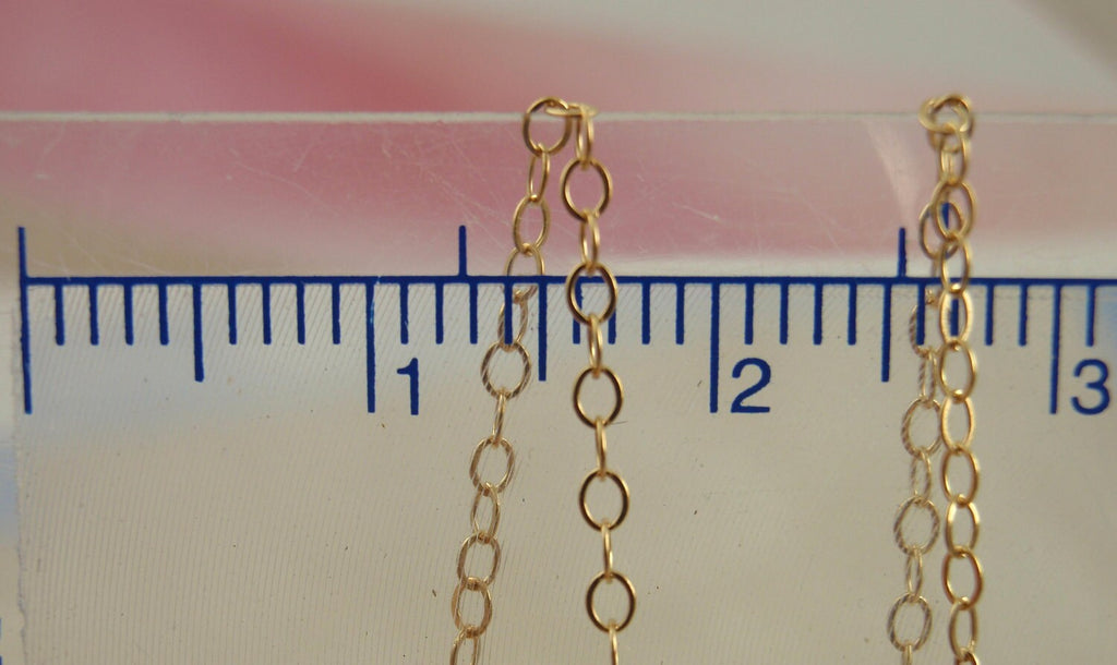 1.4mm 14kt Gold Filled Fine Flat Cable Chain - By the Foot or Finished Chain Made in the USA