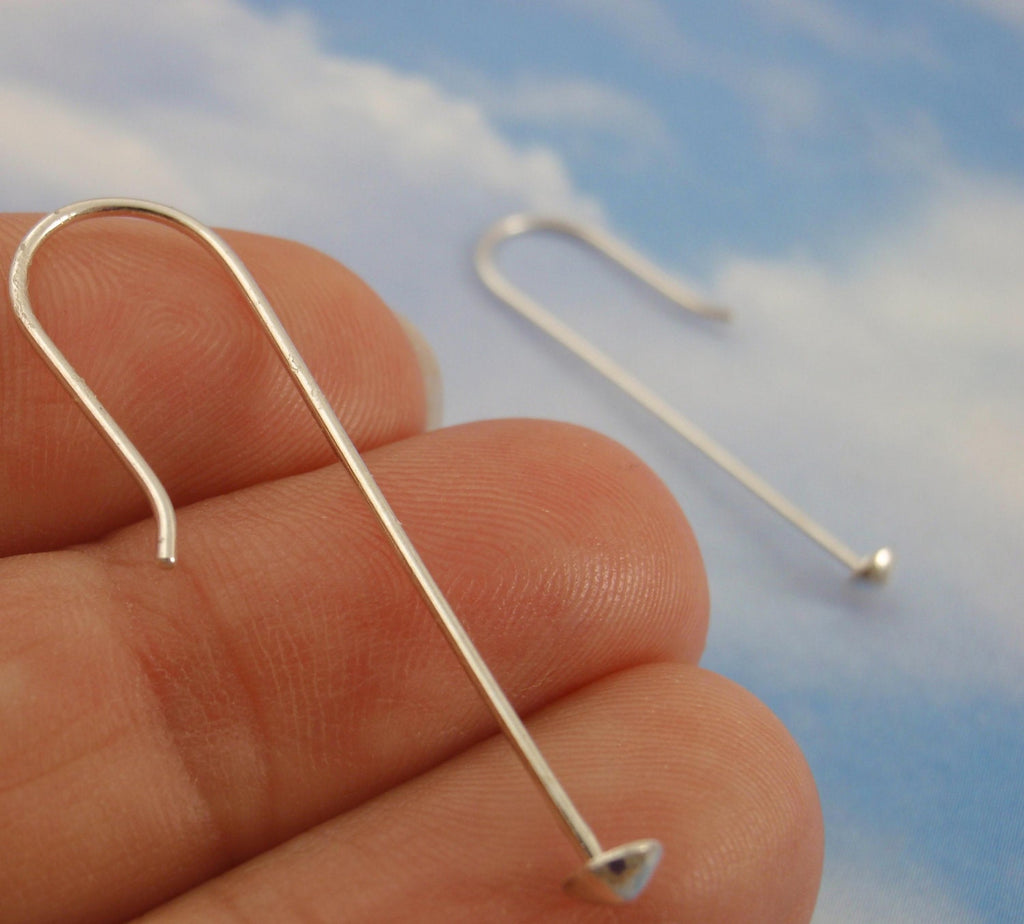 Sterling Silver 35mm long Cheaters Ear Wires - Easy Peasy - Just Add a Bead