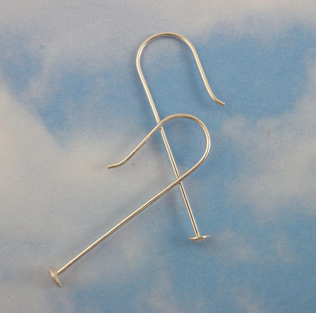 Sterling Silver 35mm long Cheaters Ear Wires - Easy Peasy - Just Add a Bead