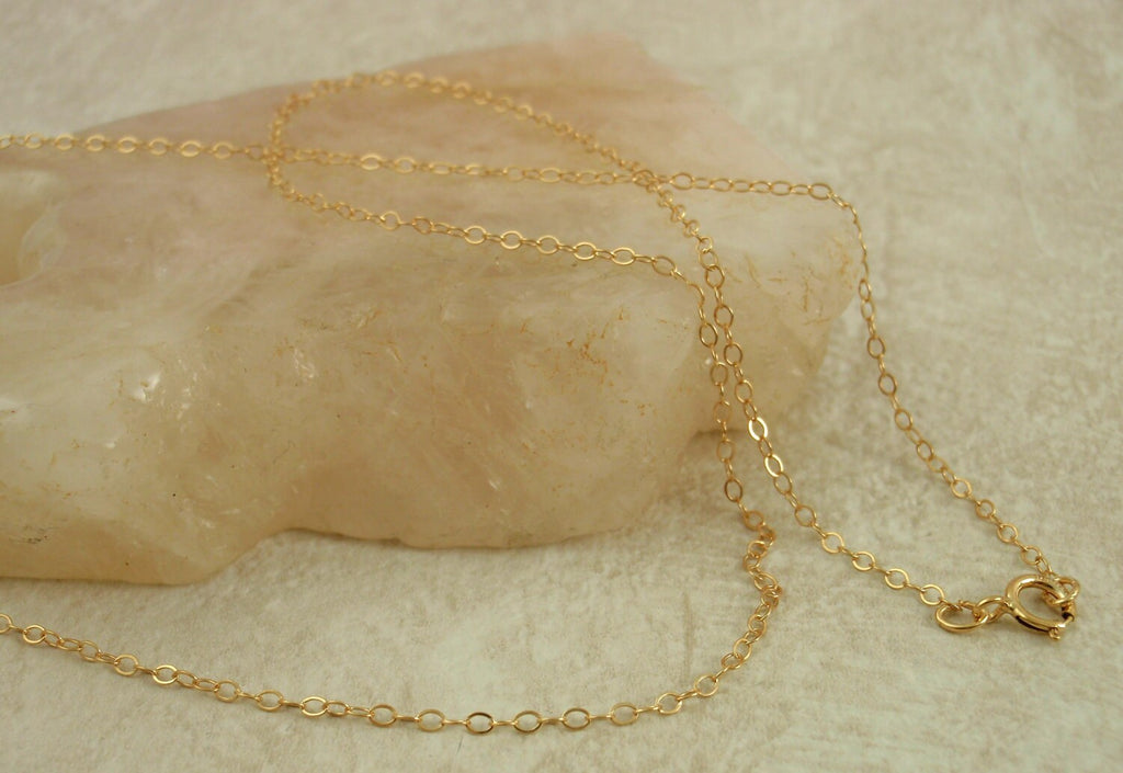 1.4mm 14kt Gold Filled Fine Flat Cable Chain - By the Foot or Finished Chain Made in the USA