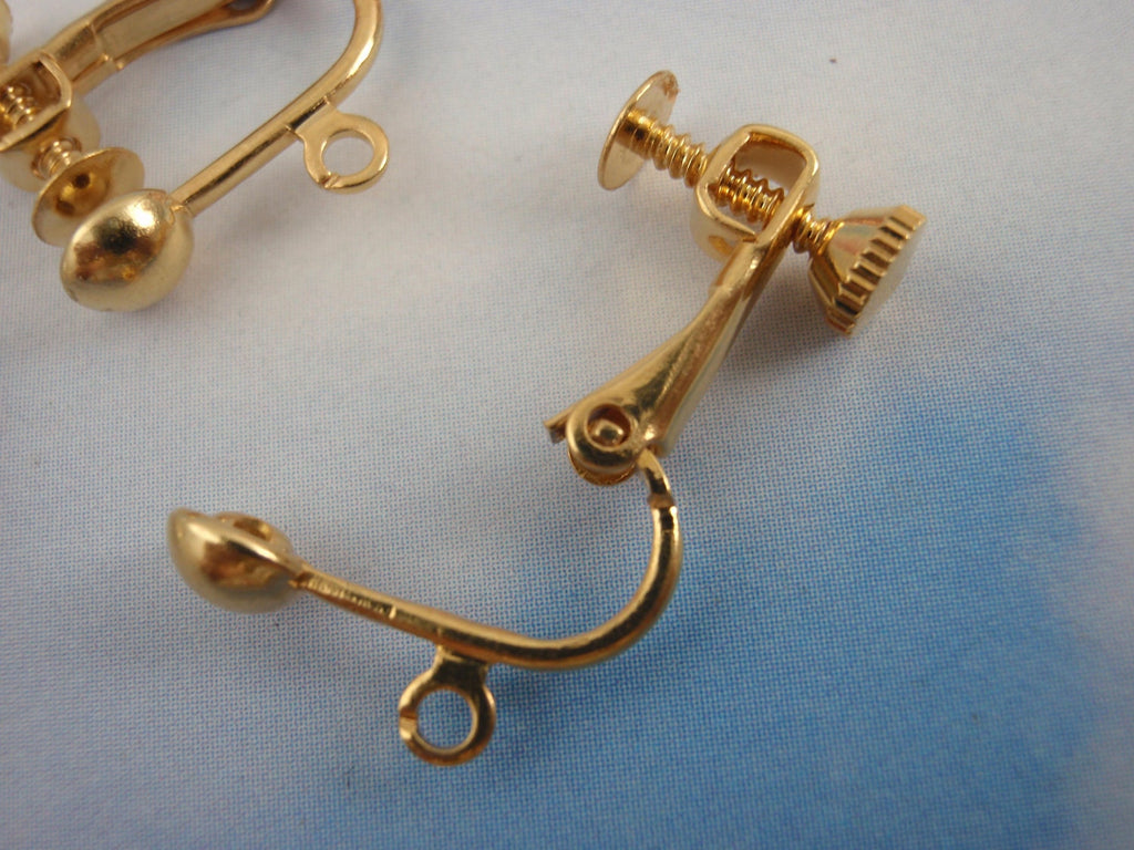 5 Pairs Clip On Earring Findings with Adjustable Screwback - Silver Plate, Gold Plate, Copper, Antique Gold, Gunmetal - These are the Best