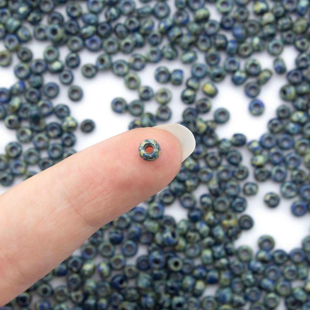 Opaque Dark Teal Picasso Miyuki 6/0 Glass Seed Beads - 100% Guarantee
