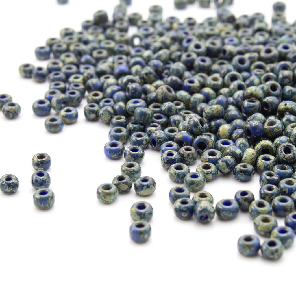 Opaque Dark Teal Picasso Miyuki 6/0 Glass Seed Beads - 100% Guarantee