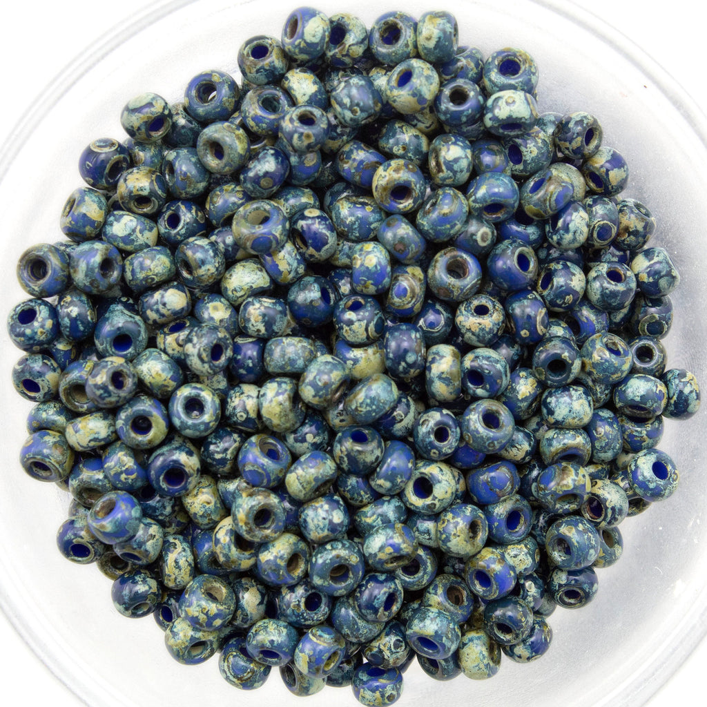 Opaque Dark Teal Picasso Miyuki 6/0 Glass Seed Beads - 100% Guarantee