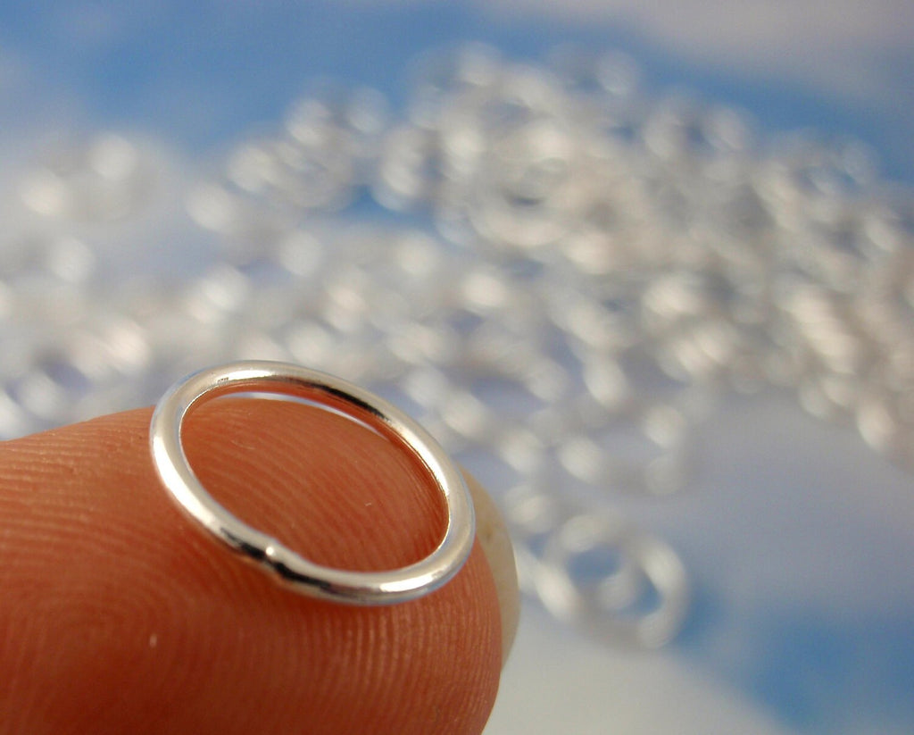 100 Soldered Closed Jump Rings in Copper, Gunmetal, Antique Gold, Silver Plate or Gold Plate - 18 gauge 10mm OD - Best Commercially Made