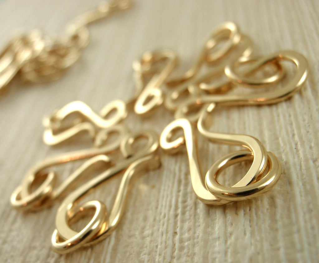 Clasp Hand Forged 14kt Yellow Gold Filled Hook Style With Jump Ring Quantity 1 - 16mm X 10mm