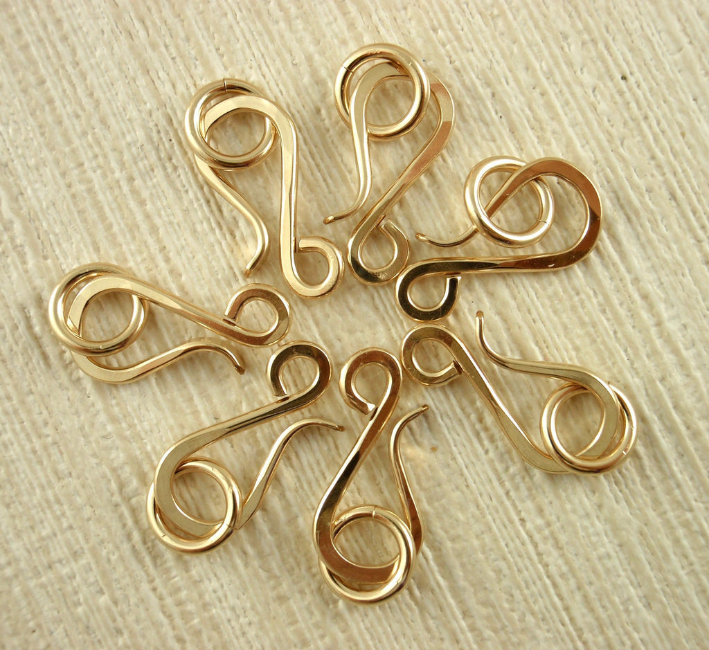 Clasp Hand Forged 14kt Yellow Gold Filled Hook Style With Jump Ring Quantity 1 - 16mm X 10mm