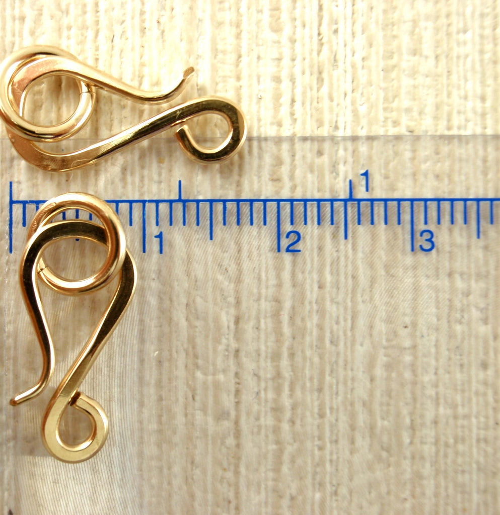 Clasp Hand Forged 14kt Yellow Gold Filled Hook Style With Jump Ring Quantity 1 - 16mm X 10mm