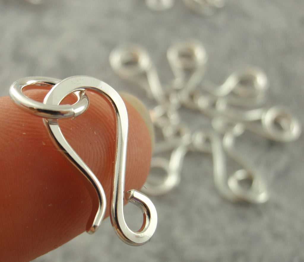 1 Hook Clasp With Jump Ring Silver Filled Hand Forged - 16mm X 10mm - Hand Made in the USA