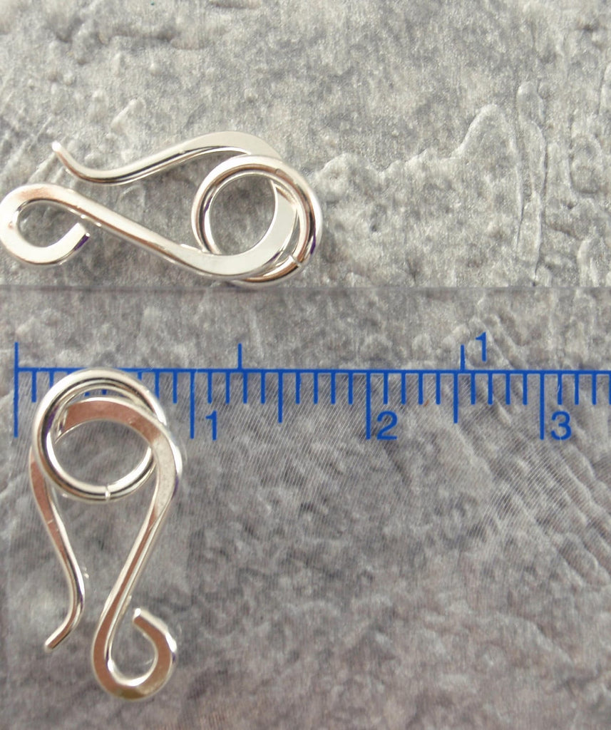 1 Hook Clasp With Jump Ring Silver Filled Hand Forged - 16mm X 10mm - Hand Made in the USA