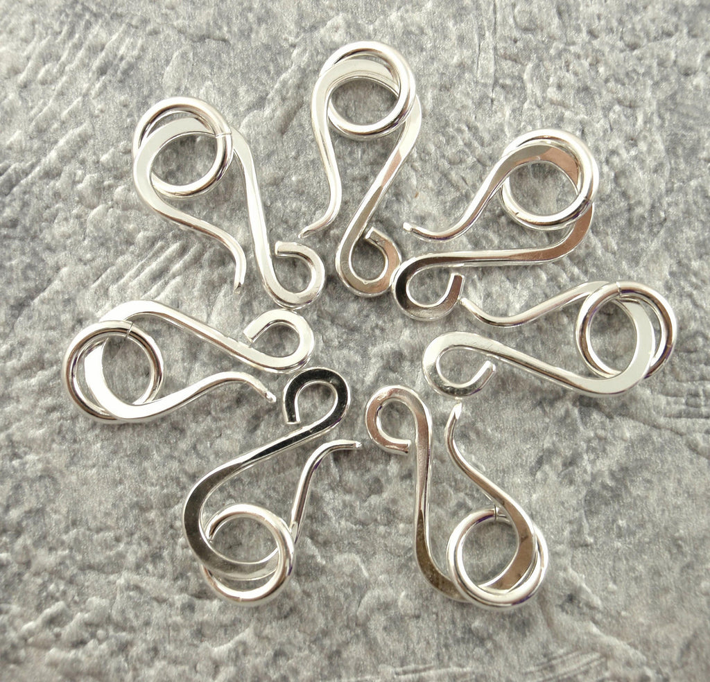 1 Hook Clasp With Jump Ring Silver Filled Hand Forged - 16mm X 10mm - Hand Made in the USA