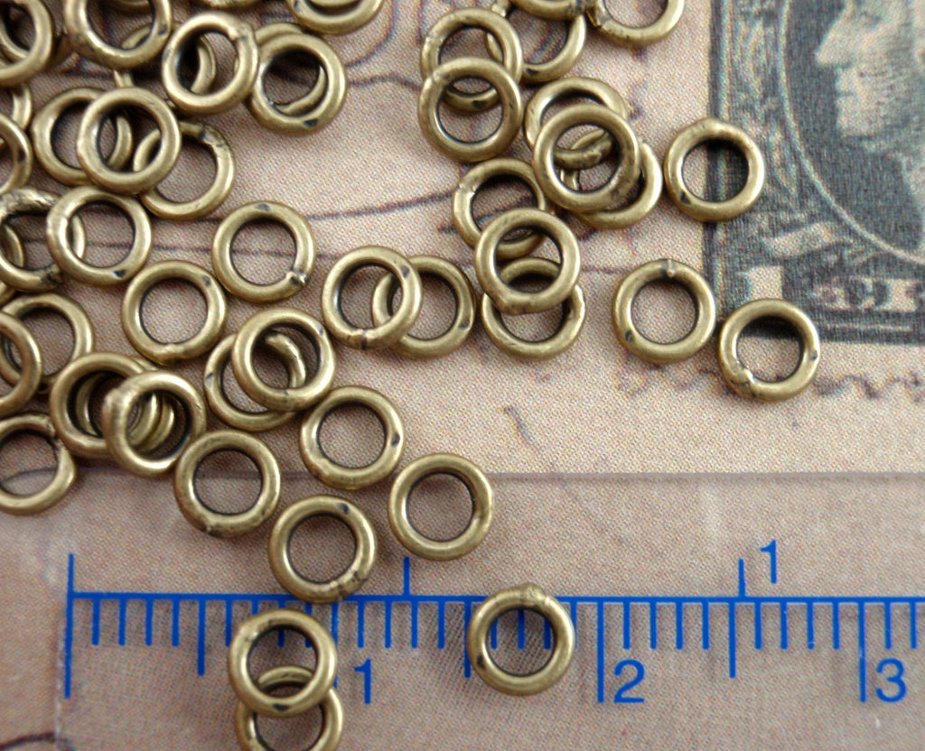 Closed Jump Rings 50 Small Soldered 20 gauge 4mm OD - Antique Gold, Gunmetal, Copper, Silver Plate or Gold Plate -100% Guarantee