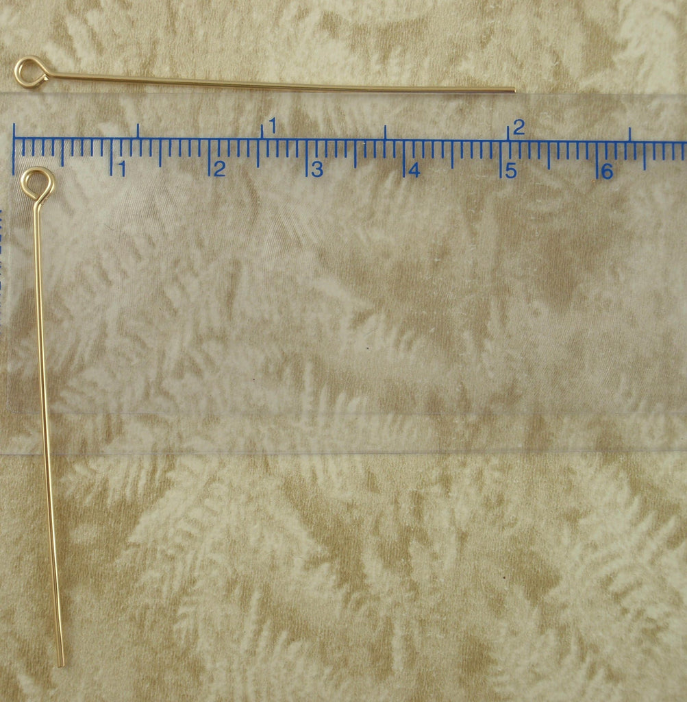 10 Sterling Silver, 14kt Yellow Gold Filled, Rose Gold Filled Eye Pins - Handcrafted in Your Choice of Gauge and Length