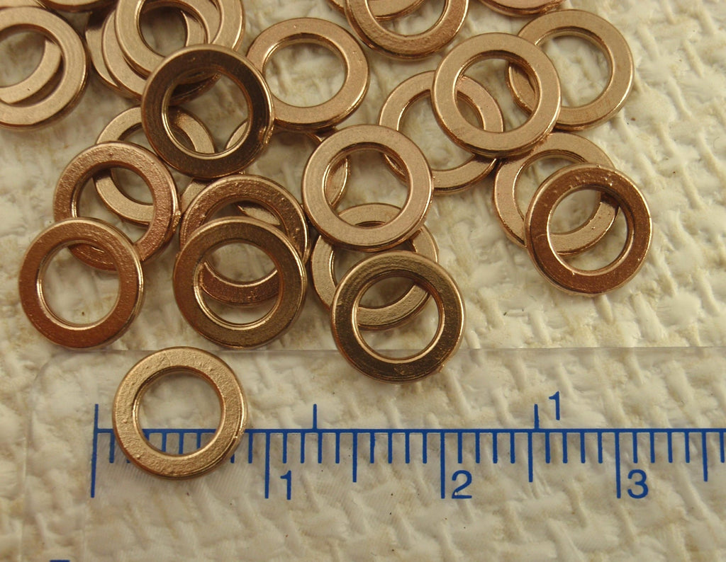 10 Hammered Bronze Jump Rings - Soldered Closed - 16 gauge 8mm OD - Best Commercially Made - 100% Guarantee