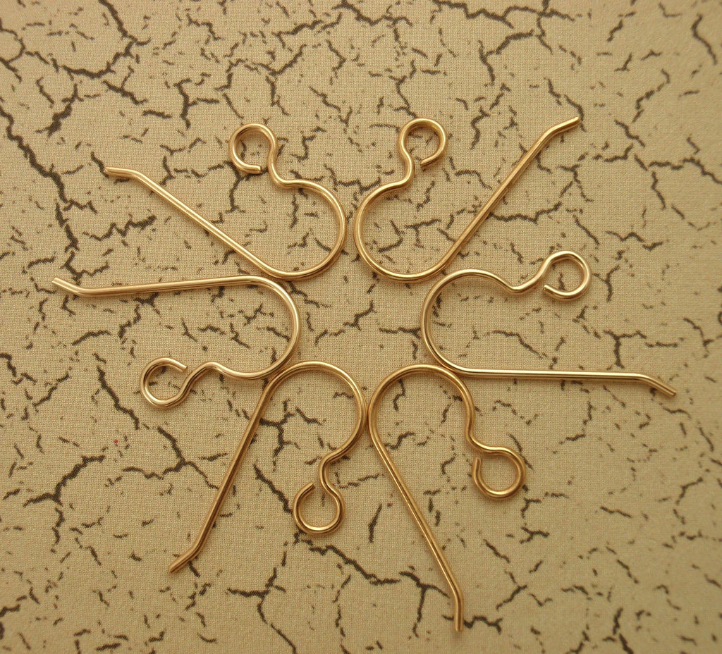 5 Pairs Solid Bronze Perfect Curve Ear Wires - 20 gauge - 100% Guarantee