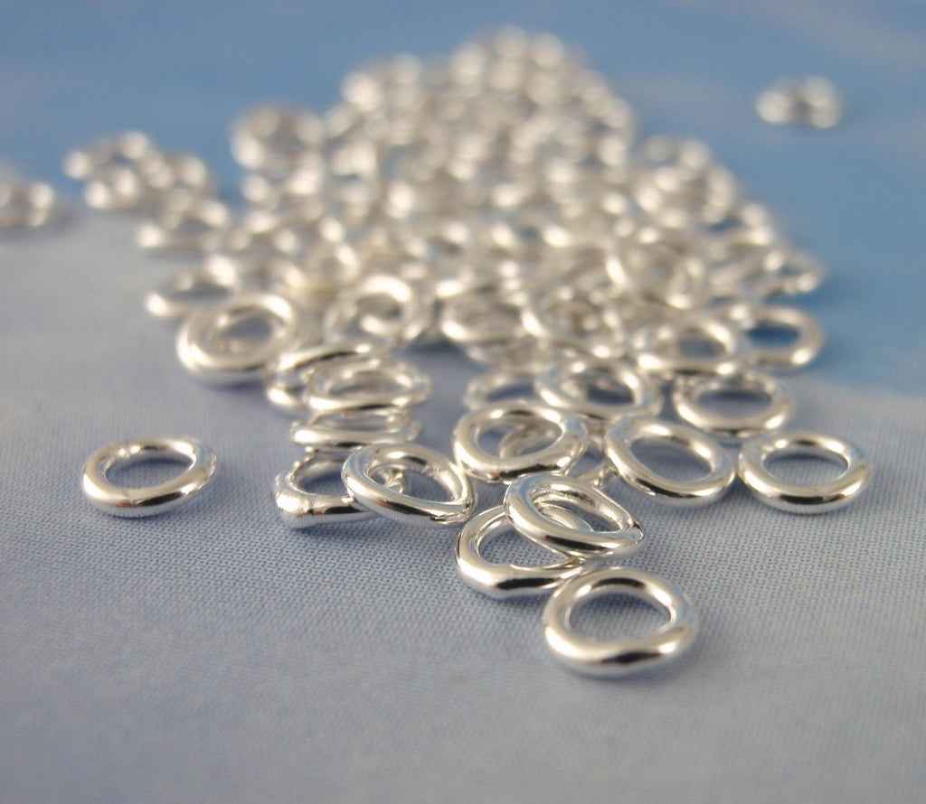Jump Rings 100 Soldered Closed Silver Plated Best Commercially Made - 20 gauge 4mm, 6mm, 8mm, 10mm and 18 gauge 6mm, 8mm, 10mm OD