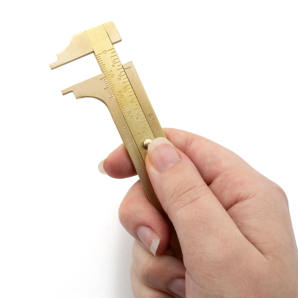 Brass Slide Calipers - Great for Measuring Jump Rings, Wire and More - Free Jump Ring Sampler Included
