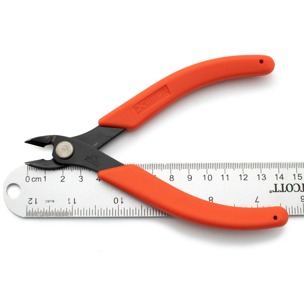 Xuron Maxi Shear Flush Wire Cutters 2175 Our Economical Pick for Nipping Tight Spots - Free Wire Sample Included - Made in the USA