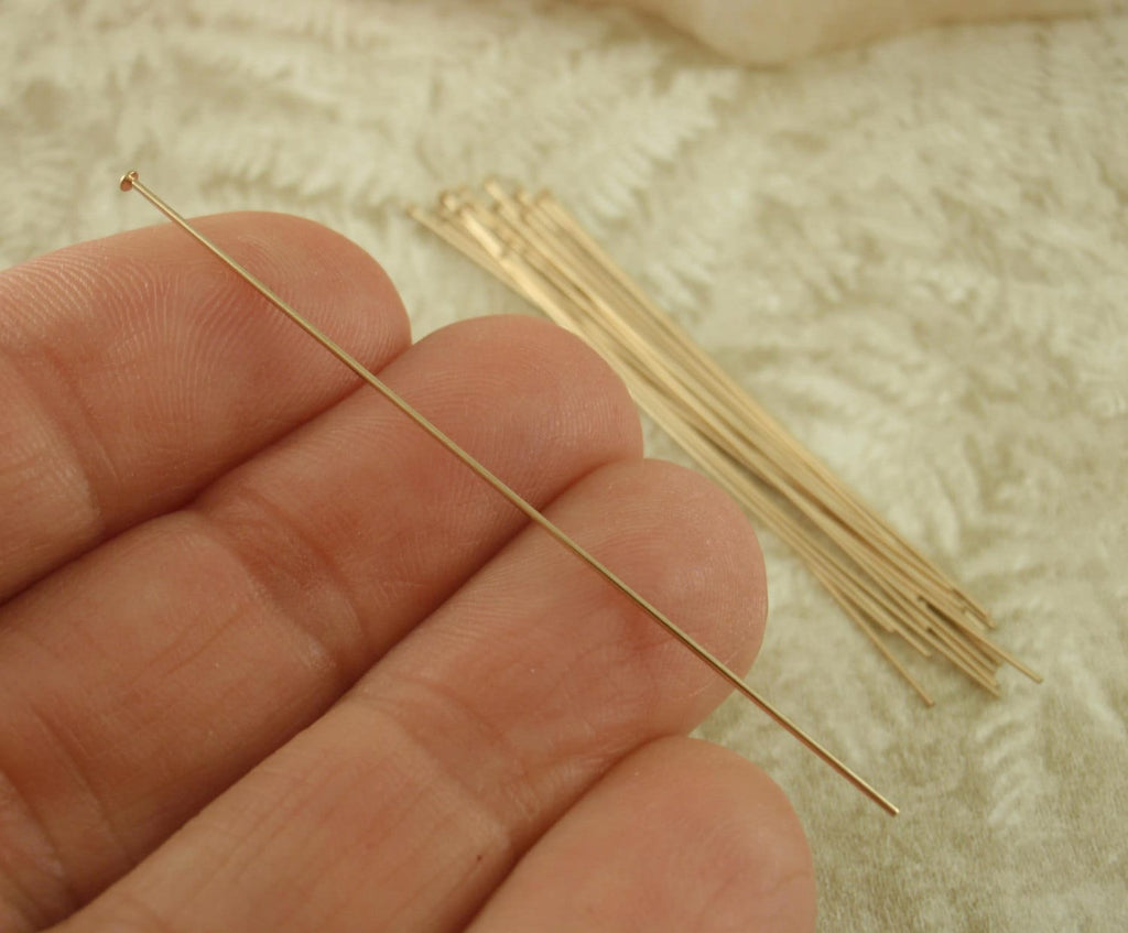 10 - 14kt Gold Filled Flat Head Pins 23, 24 gauge