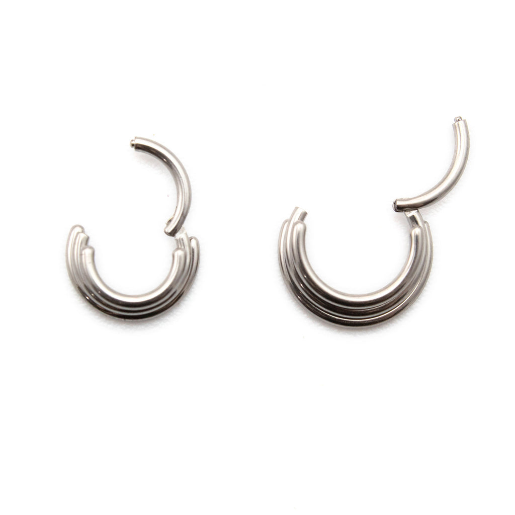 3 Ring Titanium Hoop - 16 gauge Clicker Segment - Colorful and Hypoallergenic Piercing